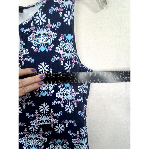 Talbots Knit Jersey Maxi dress in blue floral, size S - Picture 7 of 7